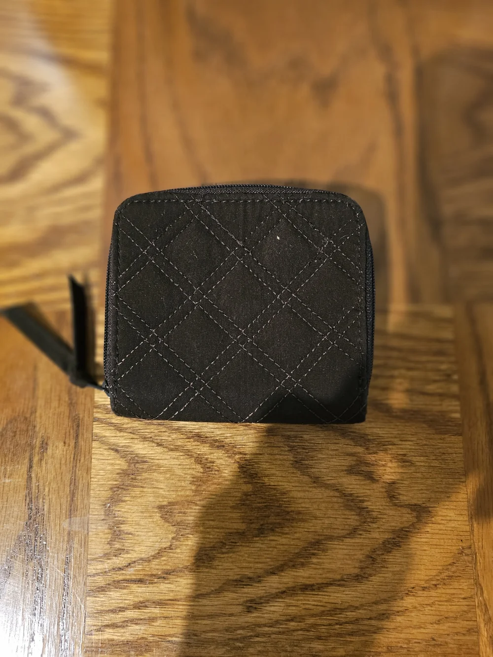 Black Quilted Vera Bradley Snap & Zip Wallet - Picture 2 of 6